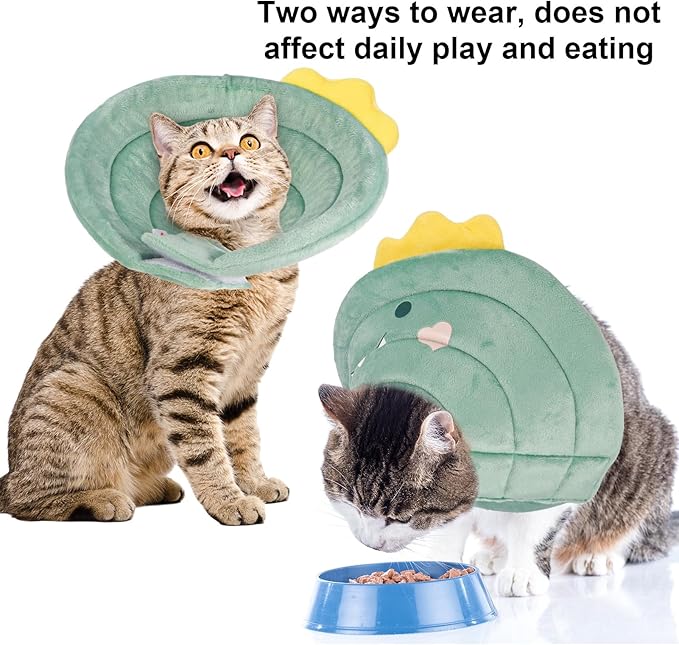 FRIUSATE Cat Cone Collar Soft, Cute Cat Recovery Collar Soft Adjustable Cat Cones to Stop Licking Comfortable Breathable Lightweight Neck Cone for Cats Kittens Pet After Surgery-PurrikoPets