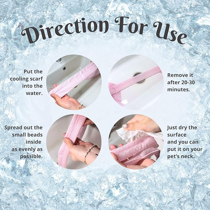 4pcs Cooling Scarf for Pets,Summer Cooling Scarves Keep Cats and Dogs Cool, Reused,Rrecycled,Suitable for Dogs (4pcs-Pink Stripe)-PurrikoPets