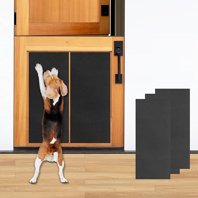 6 PCS Pet Nail Self Adhesive Replacement Emery Paper Fits Most Dog Scratch Pad Cat Litter Box DIY on The Places Where Pets Like to Scratch (10in*17.7in, Black)-PurrikoPets