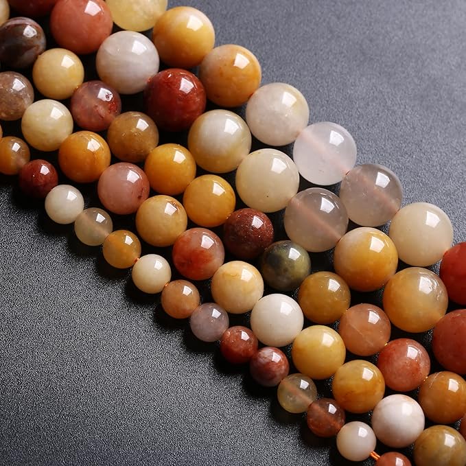 10MM 38PCS Natural Stone Golden Thread Jade Crystal Loose Beads for Jewelry Making DIY Bracelet Necklace 1 Strand 15’’