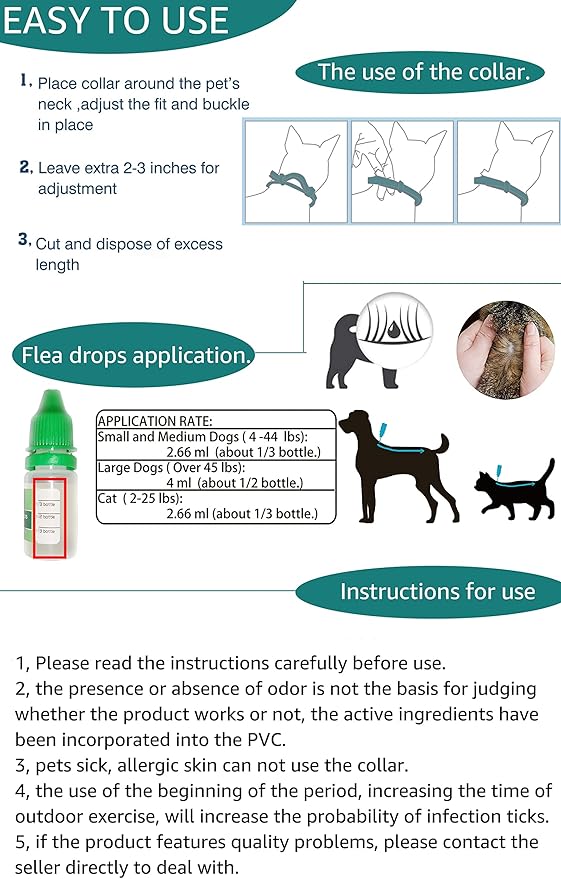 Flea and Tick Collar for Small Dog, Made with Natural Plant Based Essential Oil, Safe and Waterproof, Free Comb and Prevention Treatment Drop, 2x6 Month, 13.8 in (2 Packs)-PurrikoPets