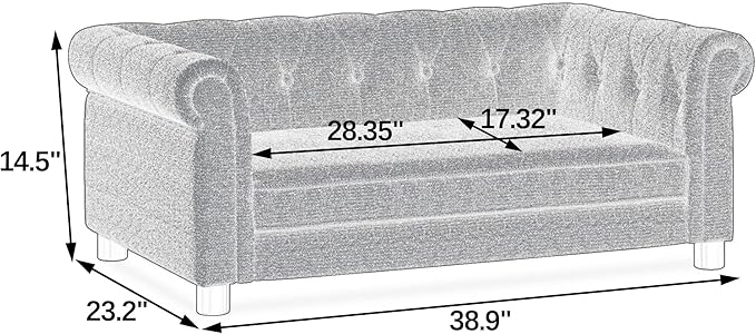 Dog Sofa Couch for Medium to Large Dogs, Memory Foam Pet Sofa Couch with Washable Fabric, Durable Elevated Dog Bed with Legs, Removable Cushion for Medium and Large Dogs, Dark Brown-PurrikoPets