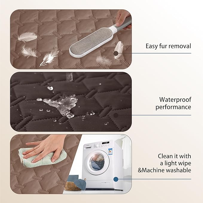 gogobunny 100% Double Sided Waterproof Dog Blanket Soft Pet Bed Cover Reversible Protect Furniture Couch Sofa Car for Puppy Large Dog Cat (Dark Coffee/Light Coffee, 40x50 Inch (Pack of 1))-PurrikoPets