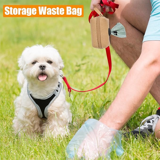 Dog Waste Bag Dispenser Pet Poop Bag Dispenser for Leash Accessory dog Poop Bag Holders Fits Dog Leash Include Hand Free Holder, Khaki, No-KaqiXB-PurrikoPets