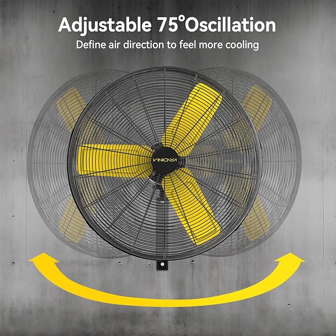 30 Inch Industrial Wall Mount Fan Oscillating with 2 Pack, 8900 CFM Commercial Metal Wall Fans with Poweful Motor, 3 Speed, Heavy Duty Construction Indoor for Warehouse, Workshops UL Listed-PurrikoPets