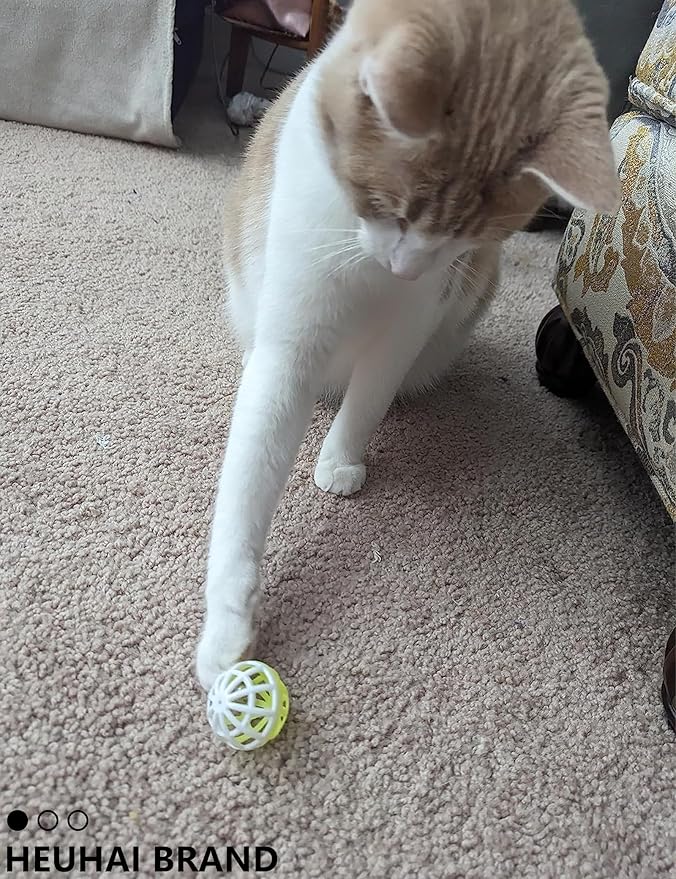 10-Pack Cat Toy Balls with Bell for All Cats, Playtime Paradise (1.5'' - 2.3'', Cat Toys Mega Set)-PurrikoPets