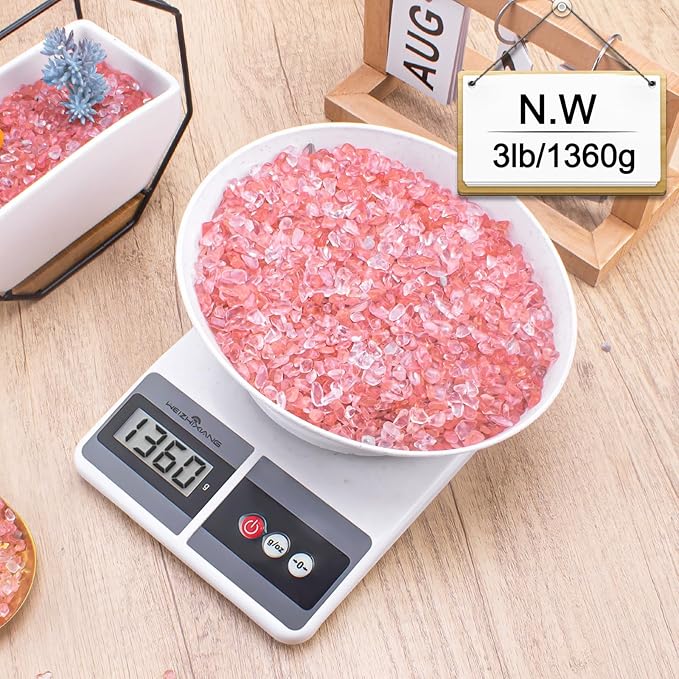 3 Lb Watermelon Tourmaline Quartz Crystal Chips Bulk, 5-7mm Natural Tumbled Crushed Stones Red Healing Crystal Chips Bulk Gemstones for Vase Fillers, Aquarium and Home Decoration-PurrikoPets