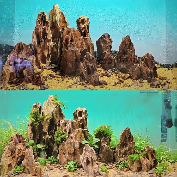 5LB Aquarium Rocks Dragon Stone for Aquariums Landscaping Model Fish Tanks Terrariums Vivariums Model Decoration-2 to 4 Inches-PurrikoPets