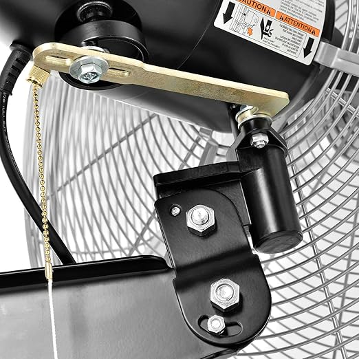 Global Industrial Deluxe Oscillating Wall Mount Fan, 24" Diameter, 1/2HP, 8,650CFM-PurrikoPets