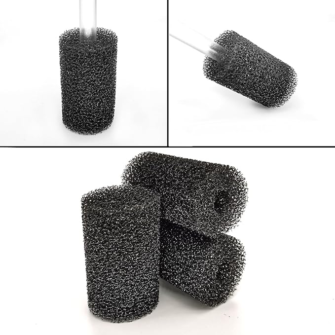 6X Pre-Filter Sponge for Aquarium Shrimp Fry Fish Tank Filter Pump Prefilter Sponge Replacement Foam Cover 2.4 X 1.4 Inch with 0.4" Hole Diameter-PurrikoPets