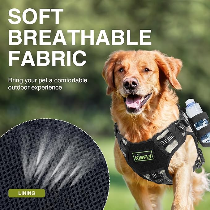 Dog Tactical Harness with Reflective Design, Breathable and Adjustable Tactical Dog Vest, No Choke Harness, Military Grade Gear for Training, Hunting, Outdoor Adventures, Camouflage L-PurrikoPets