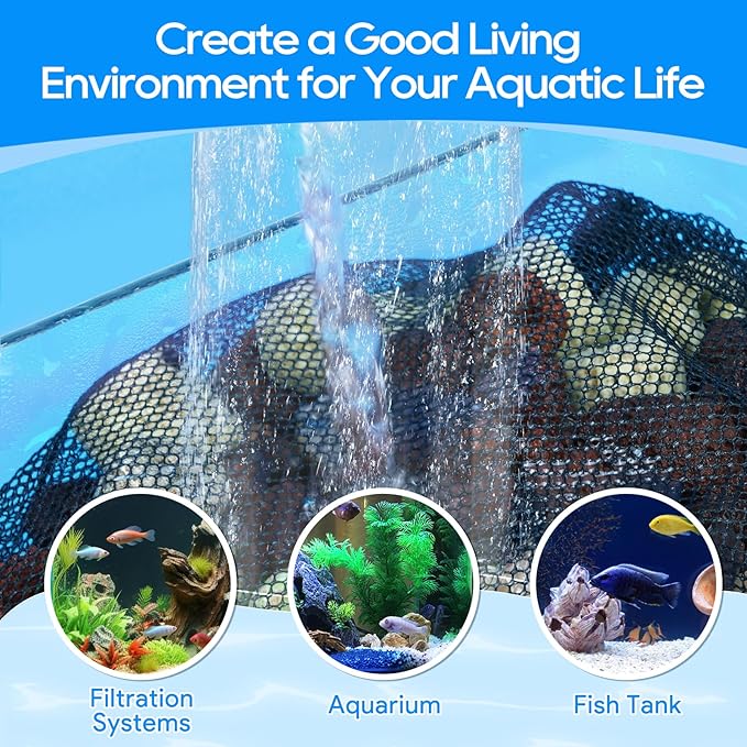 20PCS Aquarium Filter Media Bags for Aquarium with Zipper, Fine Mesh Bag Reusable Strong Polyester for Activated Carbon, Bio Filter Balls, Ceramic Rings, Filter Stones 7.8" x 5.9"-PurrikoPets