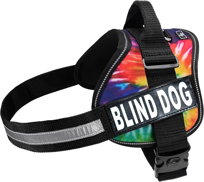Doggie Stylz Blind Dog Harness No Pull No Escape Dog Vest for Blind Dogs Adjustable Vest with Handle Blind Dog Accessories and Patches for Training and Mobility-PurrikoPets