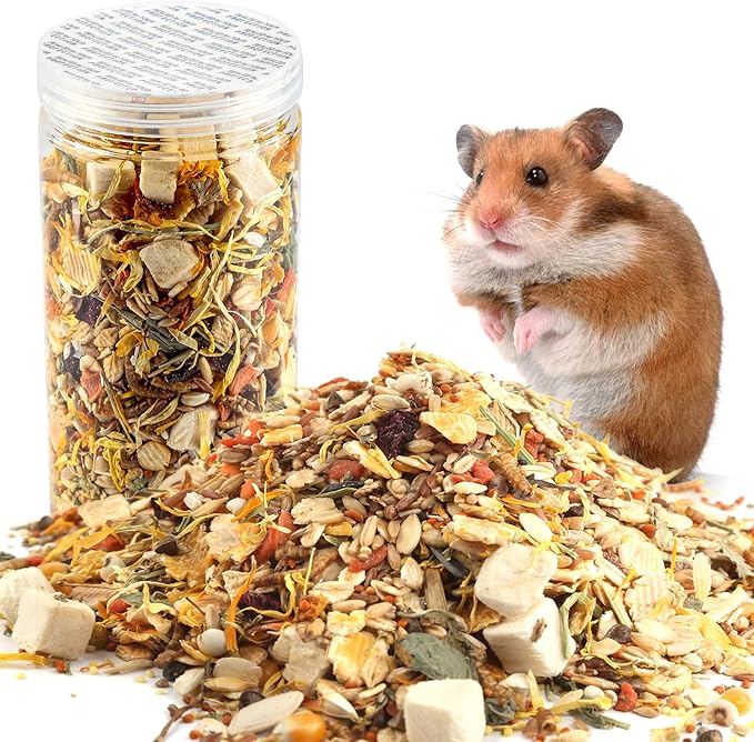 Gourmet Hamster & Gerbil Food, Dry Food for Hamsters-Supports Healthy Digestion and Healthy Teeth Unique Edible Treats for Guinea Pigs, Hamsters, Gerbils-PurrikoPets
