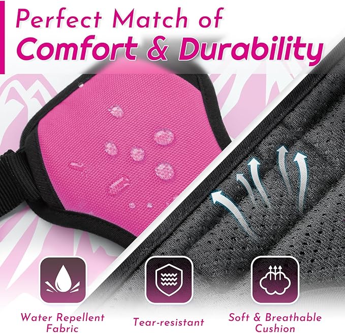 Eagloo Dog Harness for Large Dogs, No Pull Service Vest with Reflective Strips and Control Handle, Adjustable and Comfortable for Easy Walking, No Choke Pet Harness with 2 Metal Rings, Rose Red, L-PurrikoPets