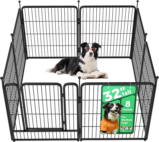 FXW Rollick Unleashed Dog Playpen for Indoor, Yard, RV Camping, 32 inch 8 Panels for Small and Medium Dogs│Patented-PurrikoPets