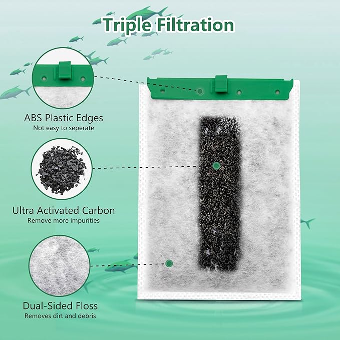 6 Pack Aquarium Filter Cartridge Compatible with Whisper Power Filters,Medium Replacement Filter Cartridges for 10i/PF10/IQ10-PurrikoPets