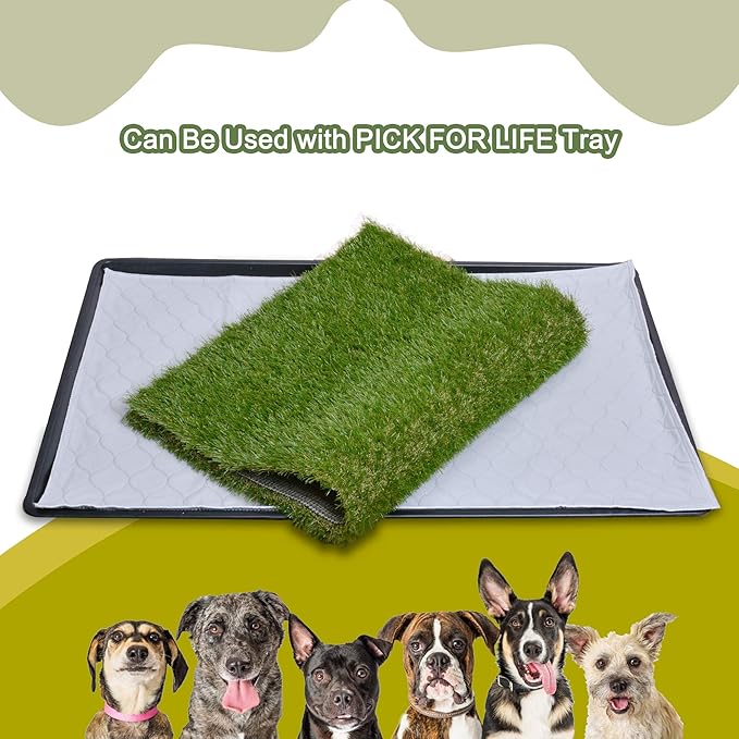 Dog Grass Large Potty Patch, Artificial Dog Grass Bathroom Turf for Pet Training, Washable Puppy Pee Pad, Perfect Indoor/Outdoor Portable Potty Pet Loo (Replacement Grass)-PurrikoPets