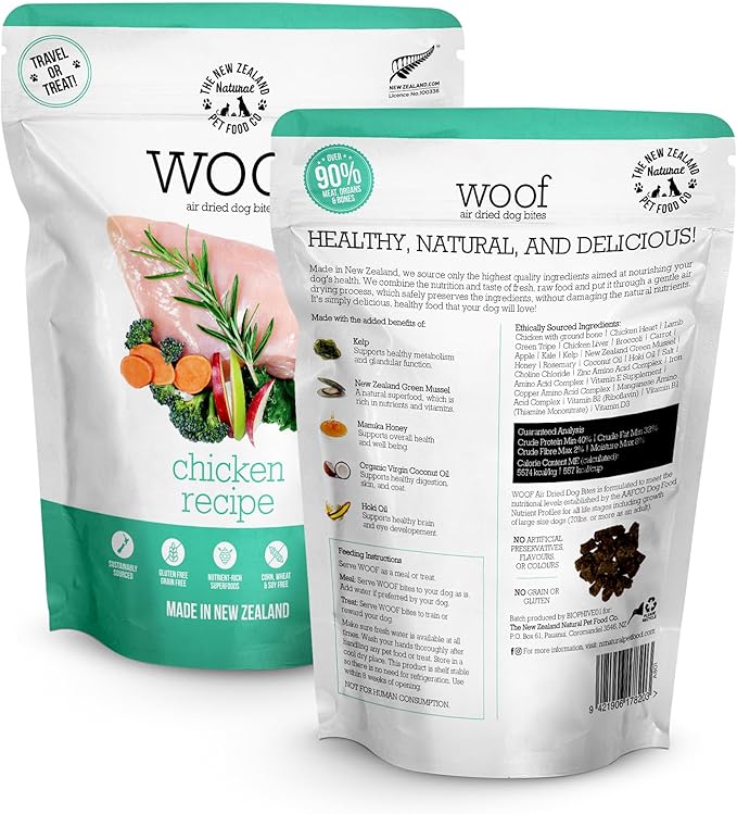 Air Dried Dog Food, Toppers for Dry Food, High Protein, Natural Dog Food, Limited Ingredient Recipe Chicken, 3.5 oz-PurrikoPets