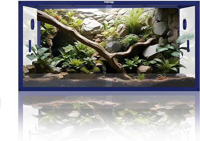 120 Gallon Bearded Dragon Tank,48" x 24" x 24" Reptile Tank with Sliding Door Top Screen Ventilation, Front Opening Reptile Enclosure for Easy Maintenance-PurrikoPets