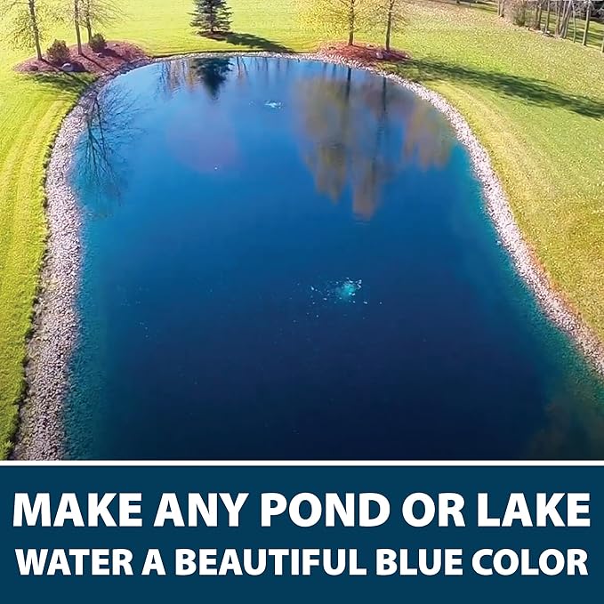 Airmax Nature's Blue Pond Dye 4X Concentrate for Outdoor Ponds & Lakes, Natural Pond Colorant & Beauty Enhancer, Block Ultraviolet Rays, Fish, Bird & Livestock Safe, Easy Liquid Application, 1 Quart-PurrikoPets