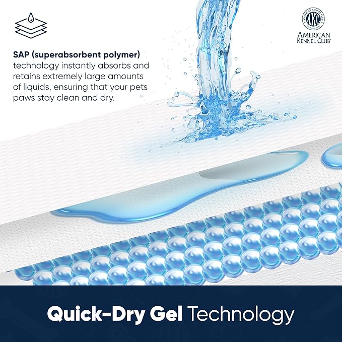 AKC Advanced Puppy Pads with Color-Changing Health+ Indicator and Ultra Absorbent Quick Dry Gel – 28"x30" Leakproof Training Pads for Dogs – Fresh Scented – 50 Count, X-Large-PurrikoPets