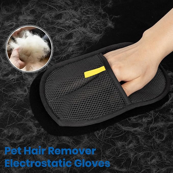 2Pcs Pet Hair Removal Glove, Electrostatic Gloves Pet Hair, Reusable Cat Hair Remover Glove, Upgraded Hair Removal Tool-PurrikoPets