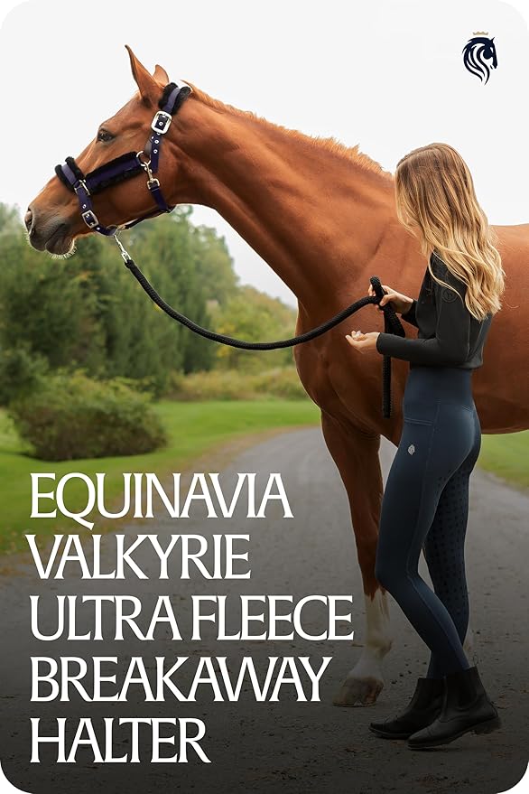 Equinavia Valkyrie Soft Ultra Fleece Padded Adjustable Breakaway Horse Halter - Navy/Navy - Horse-PurrikoPets
