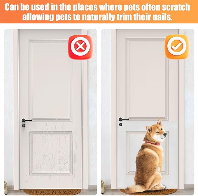 6 PCS Pet Nail Self Adhesive Replacement Emery Paper Fits Most Dog Scratch Pad Cat Litter Box DIY on The Places Where Pets Like to Scratch (10in*17.7in, White)-PurrikoPets