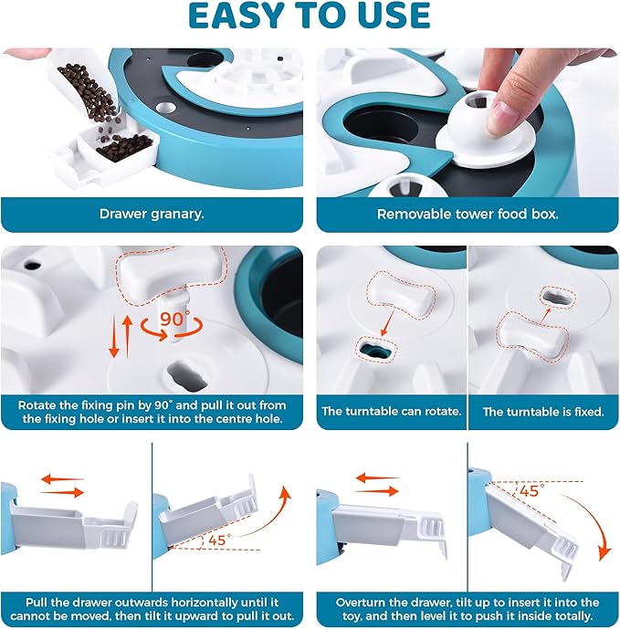 Dog Puzzle Toy Mental Stimulation - Level 3 in 1 Dogs Food Feeder Puzzle, Dog Treat Puzzle Feeder (Advanced-Mars Green Brainstorm)-PurrikoPets