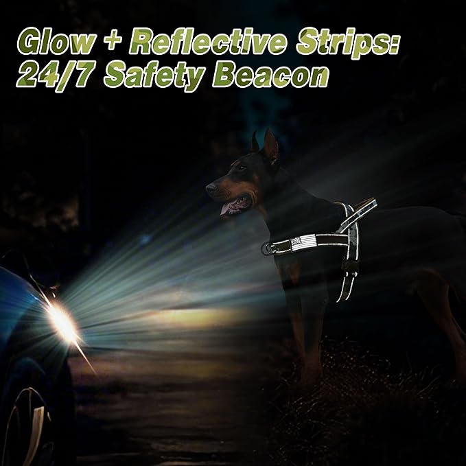 Forestpaw No Pull Dog Harness - Soft Flannel Padded Tactical Dog Vest Harness with Quick Release Buckle, Adjustable Reflective Pet Harness for Large Dogs Walking Training,Green Camouflage XL-PurrikoPets