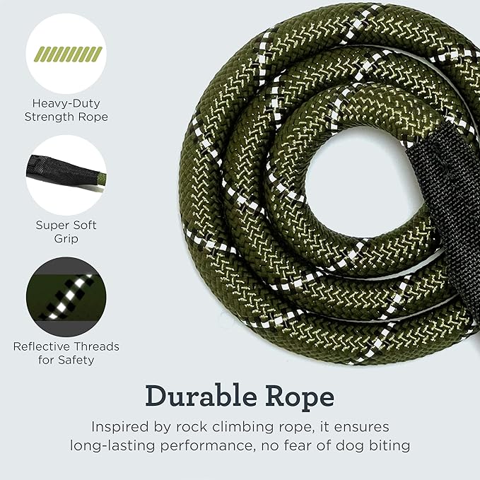 Dog Seat Belt for Car | Universal Dog Car Seatbelt | Durable Reflective Rope with Clip Hook Latch, Buckle and Carabiner- Safe and Secure Pet Safety Restraint (Army Green)-PurrikoPets