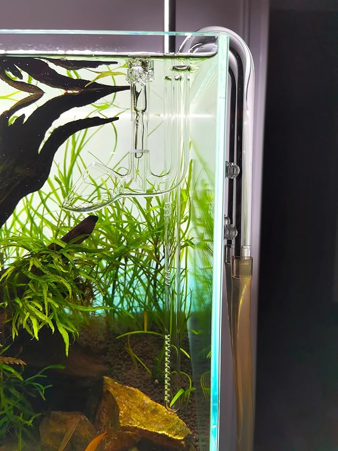 Glass Lily Pipe Set Outflow with Surface Skimmer & Multi-Level Water Intake (17mm for 16/22mm (5/8'' i.d.) tubing)-PurrikoPets