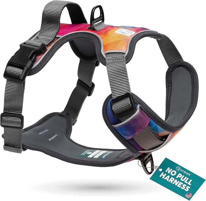 Embark Adventure Dog Harness, Reflective Trim XL for Extra Large Dogs No Pull - Military Grade Nylon, 2 Leash Clips & Gel Lined Handle. Soft & Padded Puppy Dog Harnesses for Any Breed-PurrikoPets