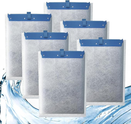 6 Pack Filter Cartridge Compatible with Whisper Bio-Bag Filters, Large Aquarium Filter Cartridges Compatible Replacement with Whisper Filters 20i,40i/IQ20,30,45,60/PF20,30,40,60 and ReptoFilter-PurrikoPets