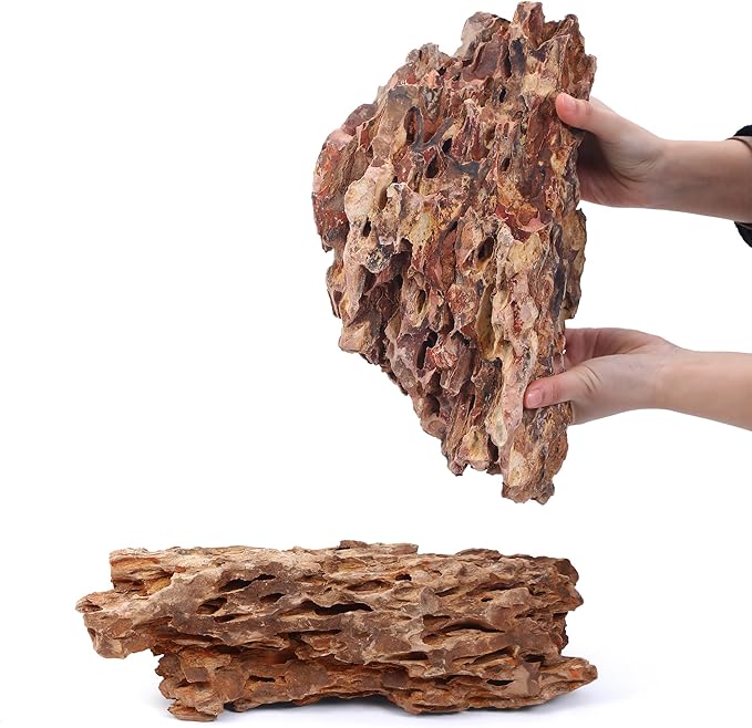 14-16 Inches Natural Dragon Stone 2 PCS Ultra Large Aquarium Rocks for Aquascaping, Aquarium Landscaping, Terrariums, Fish Tank Decoration, Vivariums, Paludarium, Amphibian Enclosures-PurrikoPets