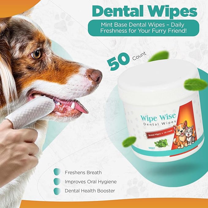 100 Pet Wipes (8x8'' Unscented) - 100 Ear Wipes (Coconut) - 50 Dental Wipes (Mint Infused) for Dogs & Cats, 250 Wipes, Alcohol-Free, Safe & Gentle- Great Value Bundle, Pet Care-PurrikoPets