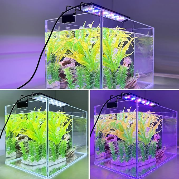 FEDOUR USB Mini Aquarium LED Light, Full Spectrum Aquarium Light with Extendable Brackets, Adjustable Aquarium Plant Light with External Controller, for Freshwater Tank (11-16in)-PurrikoPets
