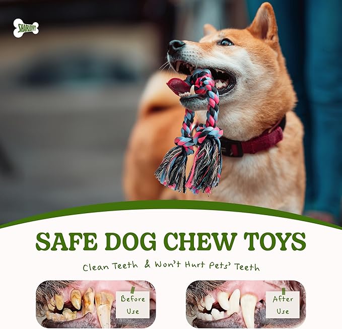 Dog Rope Toy for Large Dogs, Heavy Duty Chew Toys for Aggressive Chewers, Indestructible Durable Cotton Tug of War Rope Toys for Medium to Large Breed Teeth Cleaning-PurrikoPets