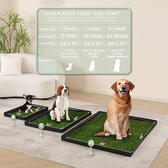 Dog Grass Pad with Foldable Dog Litter Box,Small Liner Base for Balcony，Ultra-Absorbent Artificial Grass Pads for Dogs Pee Pad Holder, Potty Training, 2 PCS Reusable Pee Pads-PurrikoPets