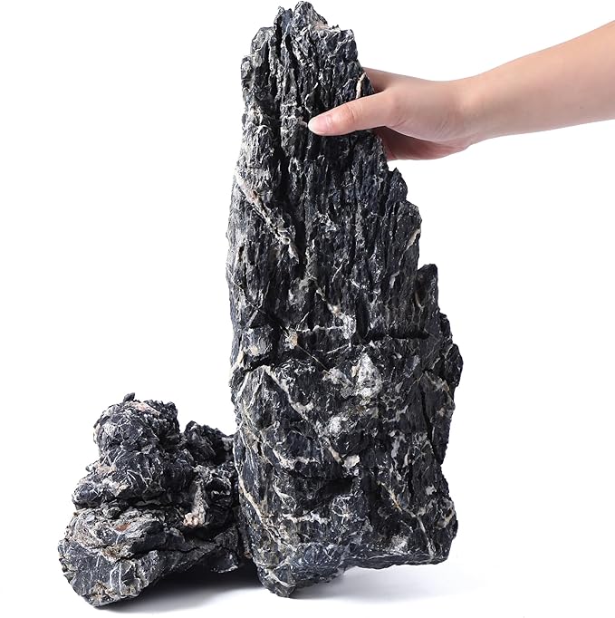 14-16 Inches Natural Seiryu Stone 2 PCS Ultra Large Aquarium Rocks for Aquascaping, Aquarium Landscaping, Terrariums, Fish Tank Decoration, Vivariums, Paludarium, Amphibian Enclosures-PurrikoPets