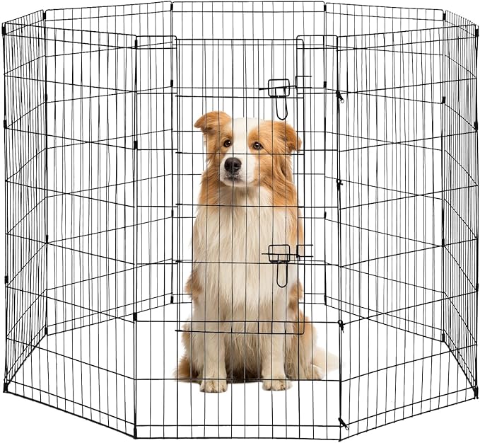 48 Tall Dog Playpen Crate Fence Pet Play Pen Exercise Cage -8 Pane-PurrikoPets