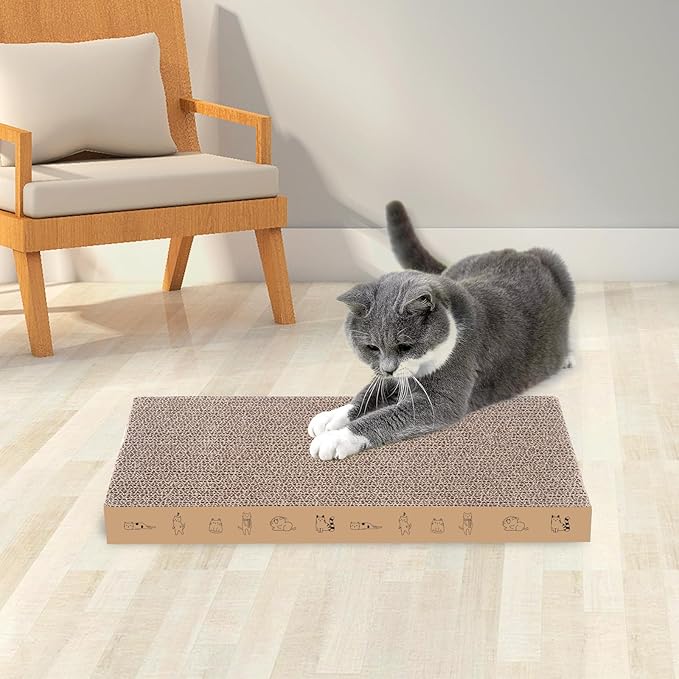 8 Packs in 1 Cat Scratch Pad, Cat Scratcher Cardboard,Reversible,Durable Recyclable Cardboard, Suitable for Cats to Rest, Grind Claws and Play-PurrikoPets