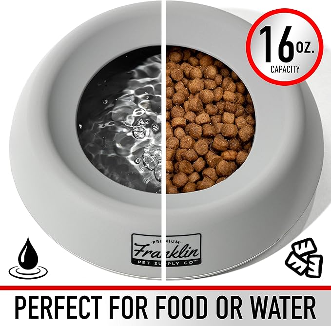 Franklin Pet Supply Co. Co. Spill Proof Pet Bowl - No Splash Travel Water + Food Dish for Dogs + Cats - Portable - 16 oz. - BPA Free-PurrikoPets