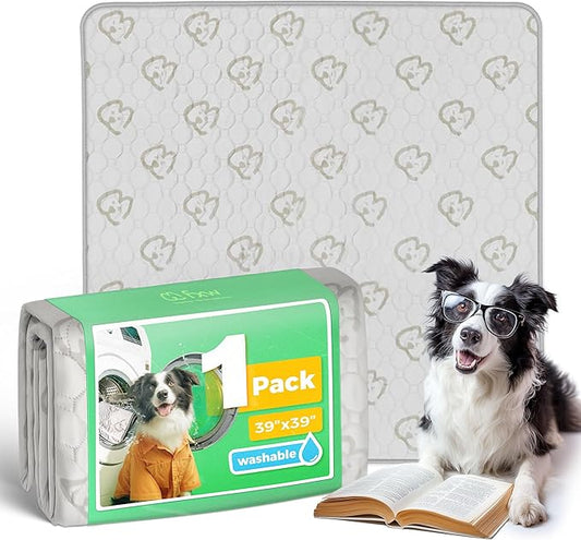 FXW Washable Pee Pads for Dogs, Puppy Pads with Super Absorbent, Specifically Designed for Potty Training, 39" Square, Khaki, 1 Pack-PurrikoPets