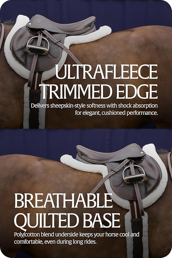 Equinavia Eidsvoll Shaped English Saddle Pad for Show Jumping with Ultra Fleece Trim-PurrikoPets