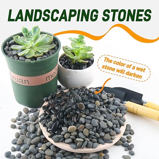 45 LB Natural River Rocks Mexican Beach Pebbles, 0.3-0.6 Inch Natural Unpolished Bulk Rocks, Pebbles for Landscaping Garden Paving Plant, Rocks for Walkways Outdoor Decorative Stone, Grey-PurrikoPets