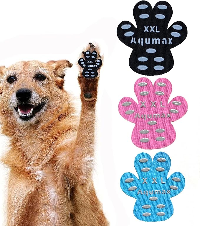 Dog Paw Protector Anti-Slip Pads,Toe Grips for Senior Dogs,Paw Grips Traction Pads for Slippery Hardwood Floors,Essentials for Senior Dogs,12 Sets (48 pcs) XXL Multicolor-PurrikoPets