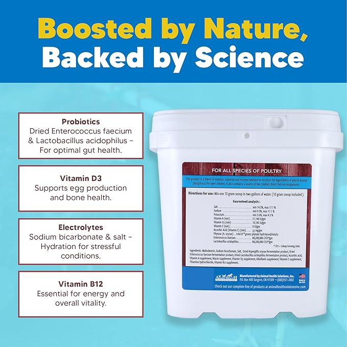 Equerry's Flock PRO Chick Boost Probiotic - Probiotics, Vitamins, Minerals and Electrolytes for Chickens | Chicken Vitamins and Supplements for All Poultry - 5lb-PurrikoPets