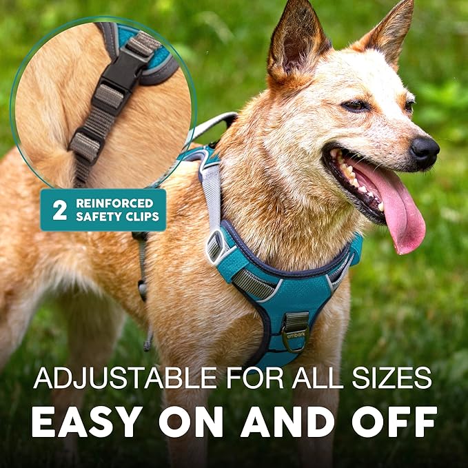 Embark Adventure Dog Harness, Reflective Trim No Pull Dog Harness Medium Sized Dogs - Military Grade Nylon, Front Clip with Gel Lined Handle.-PurrikoPets